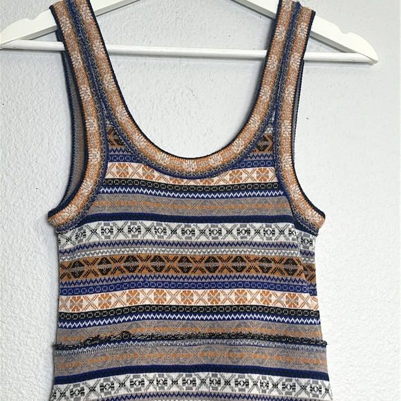 Free People Women’s Size XSmall Nordic Fair Isle Sweater Tank Dress Mini Short - Picture 4 of 16